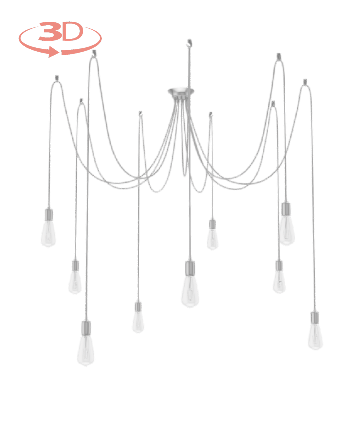Design your own custom 9 pendant swag chandelier 3d