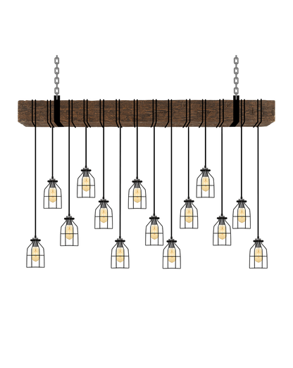 Faux Beam 14 Pendant Wrap: Steel with Black Cages Hangout Lighting 6' Beam