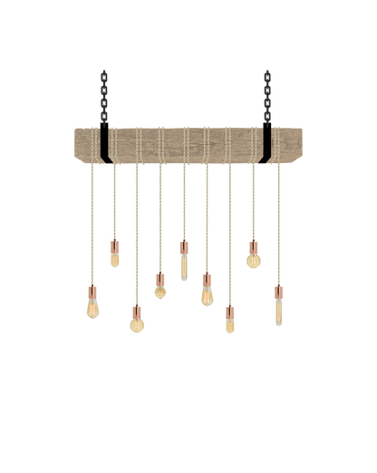 Faux Beam 9 Pendant Wrap: Beige and Copper Hangout Lighting 4' Beam