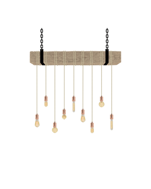 Faux Beam 9 Pendant Wrap: Beige and Copper Hangout Lighting 4' Beam