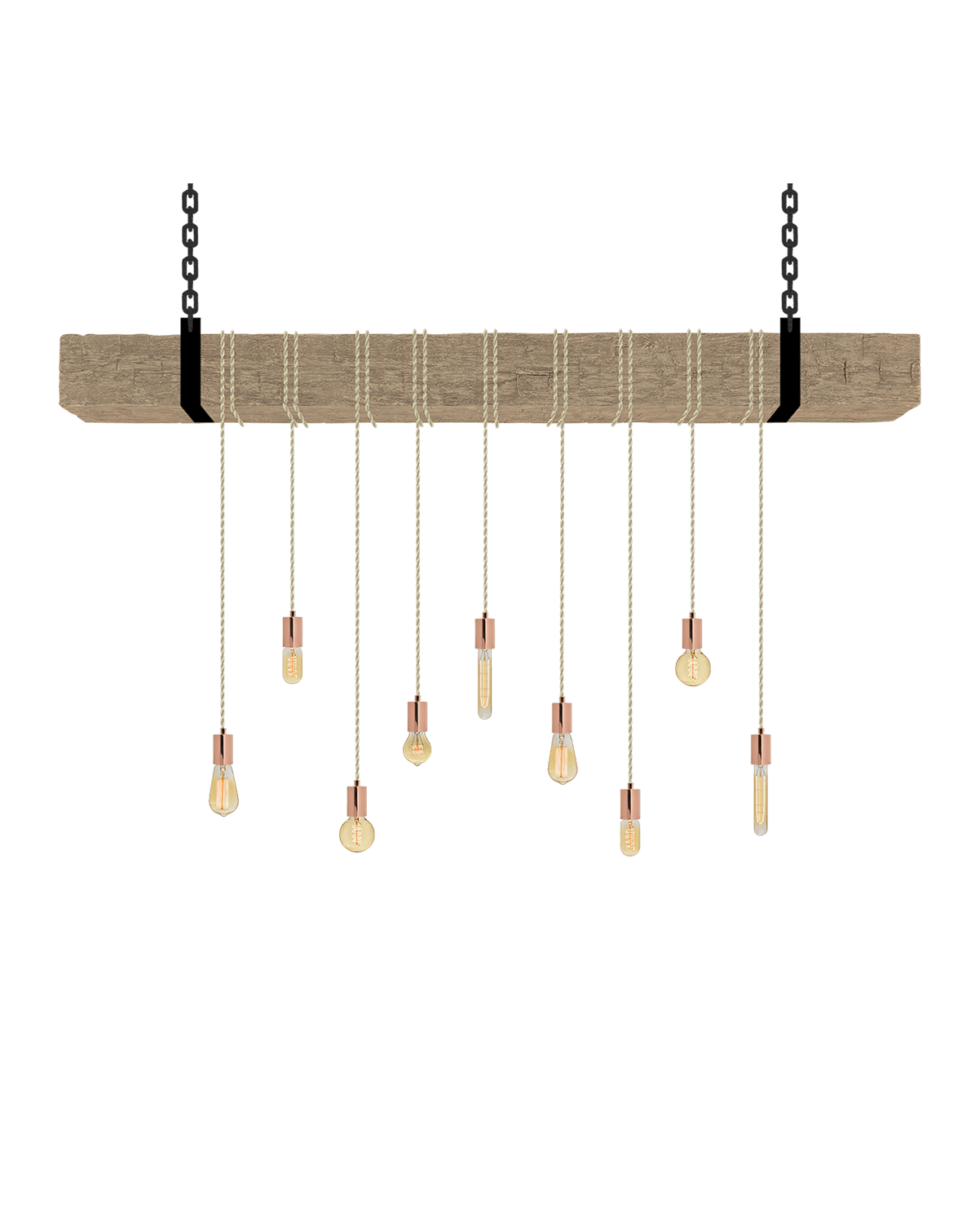 Faux Beam 9 Pendant Wrap: Beige and Copper Hangout Lighting 6' Beam