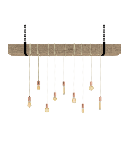 Faux Beam 9 Pendant Wrap: Beige and Copper Hangout Lighting 6' Beam