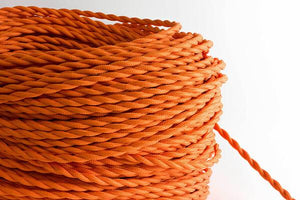 Orange Twisted Fabric Cord by the Foot Hangout Lighting 