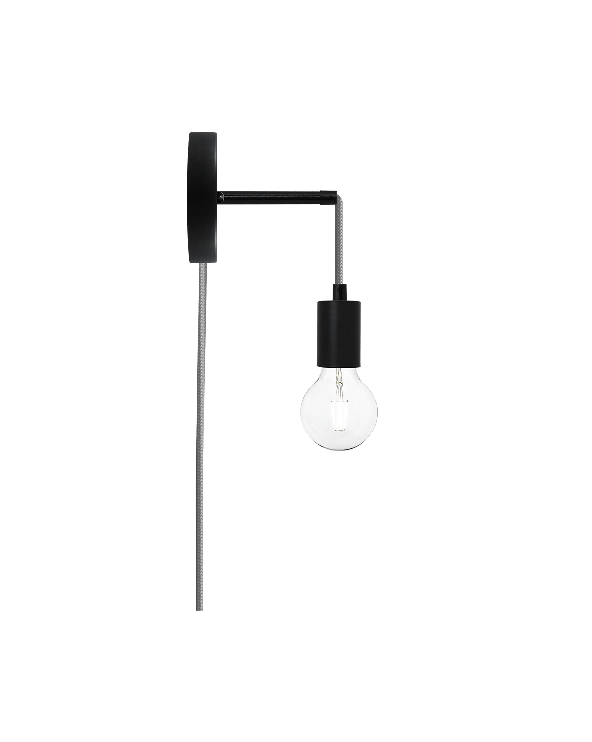 Plug-in Adjustable Wall Sconce: Black and Grey Hangout Lighting 