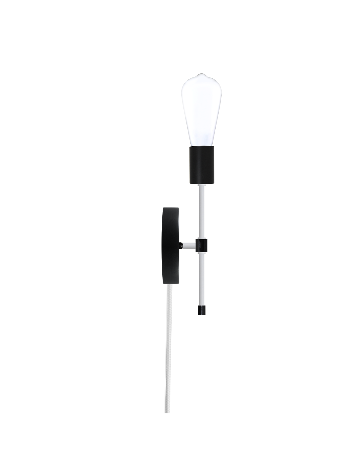 Plug-In Torch Wall Sconce: Black and White Hangout Lighting 