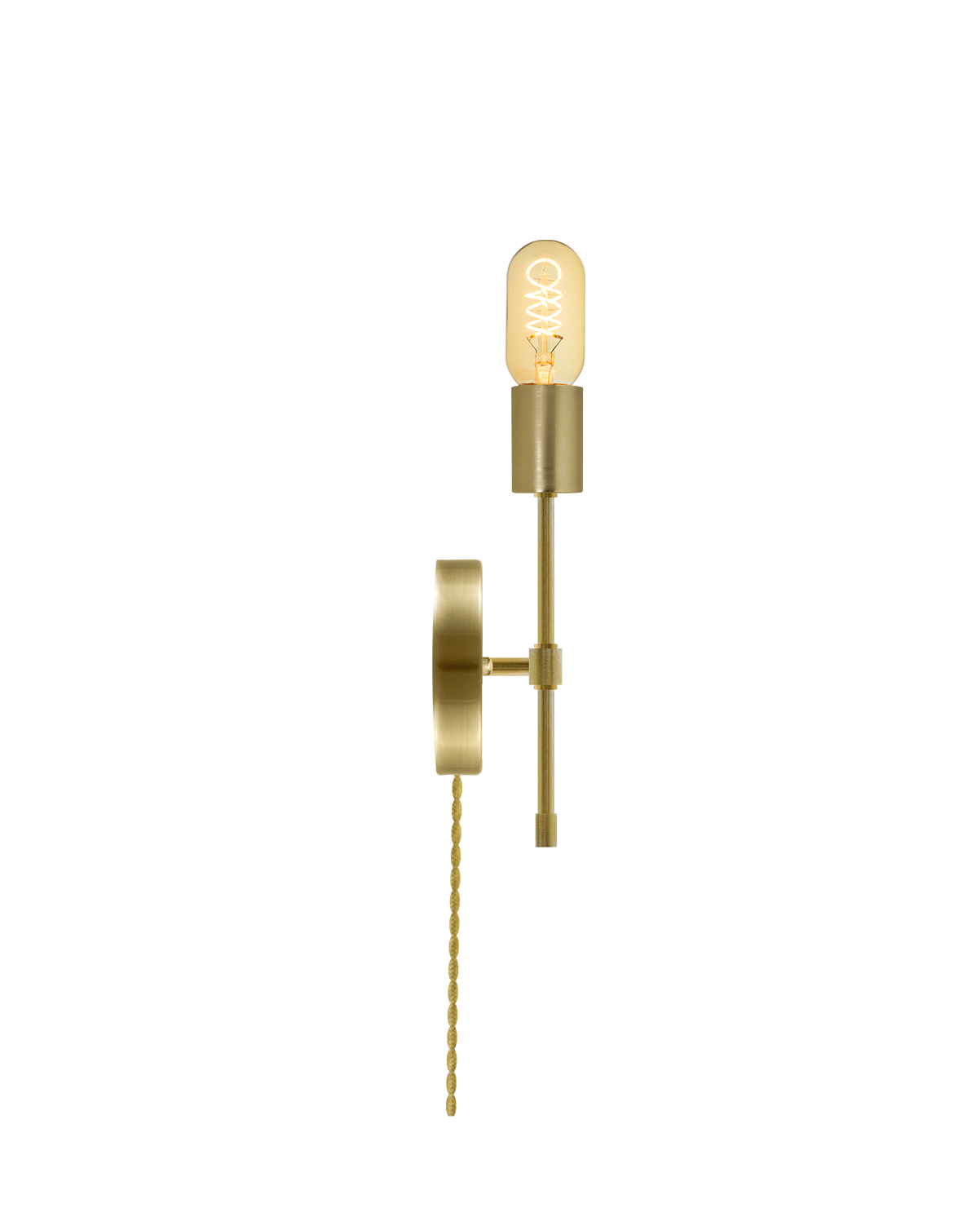Plug-In Torch Wall Sconce: Brass Hangout Lighting 