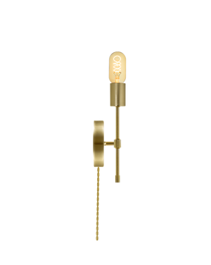 Plug-In Torch Wall Sconce: Brass Hangout Lighting 
