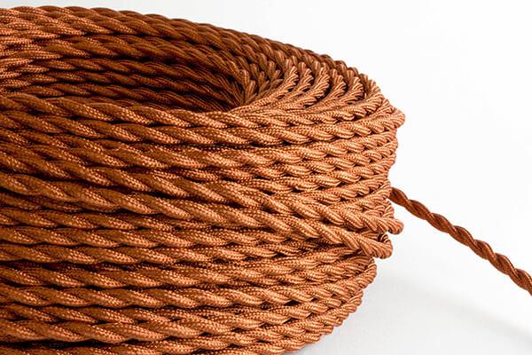 Rust Twisted Fabric Cord by the Foot Hangout Lighting 