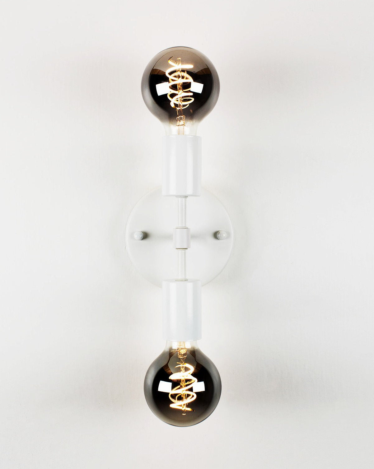 Double Wall Sconce: White with Smoke