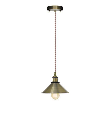 Single Pendant: Brown Twisted and Antique Shade Hangout Lighting 