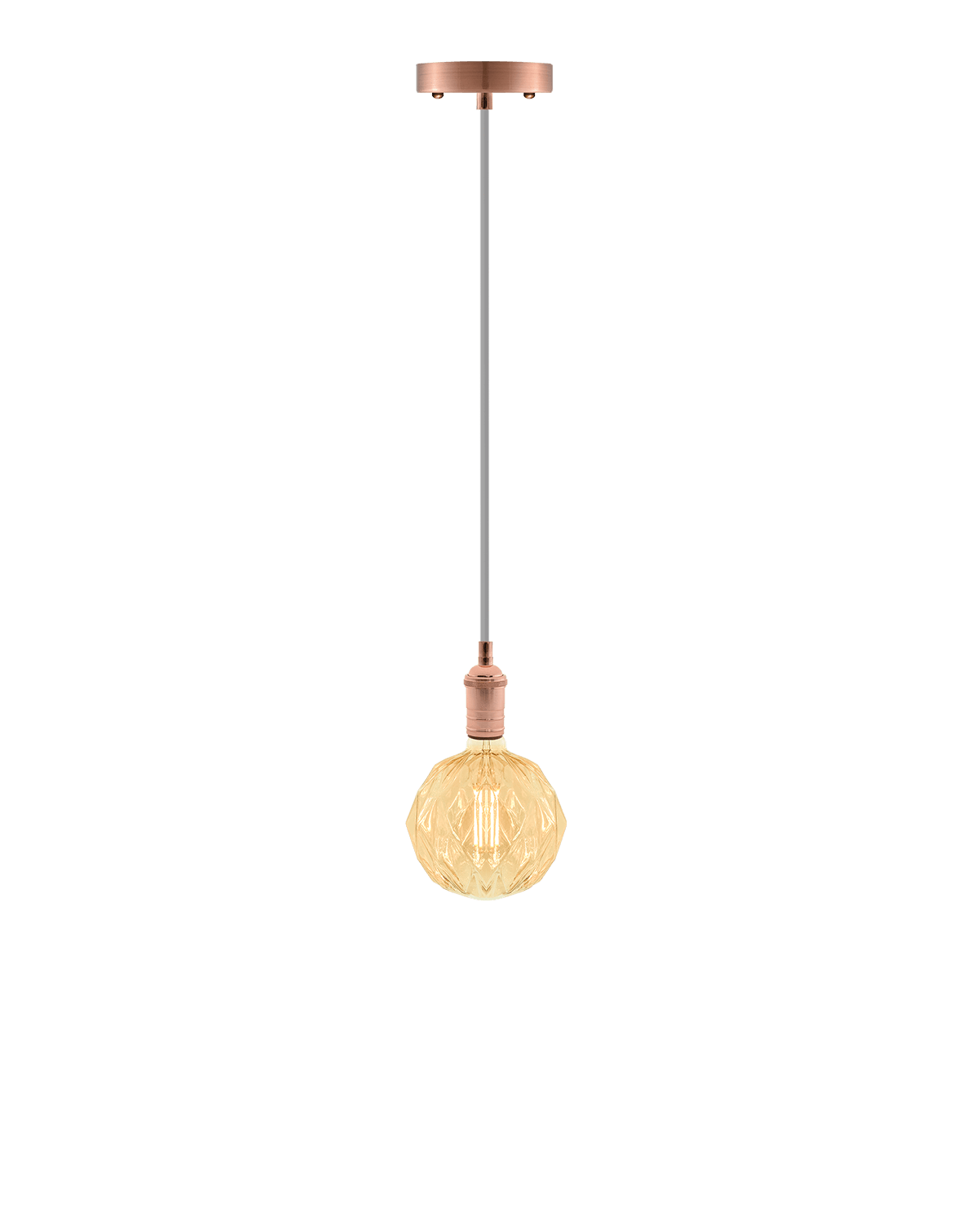 Single Pendant: Grey and Vintage Copper with Geo Globe Hangout Lighting 