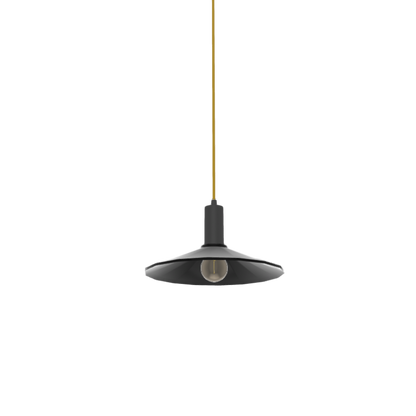 Single Pendant: Gold with Flat Black Shade