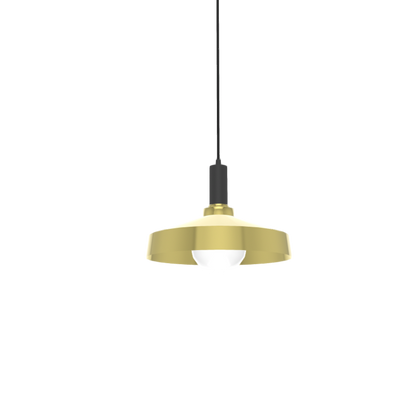 Single Pendant: Brass and Black with Industrial Brass Shade