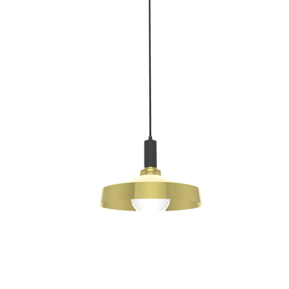 Single Pendant: Brass and Black with Industrial Brass Shade
