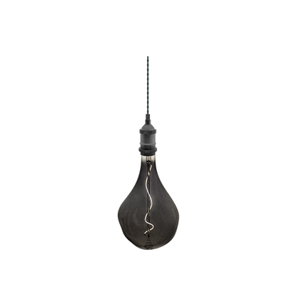 Single Pendant: Graphite with Uneven XL Pear Bulb