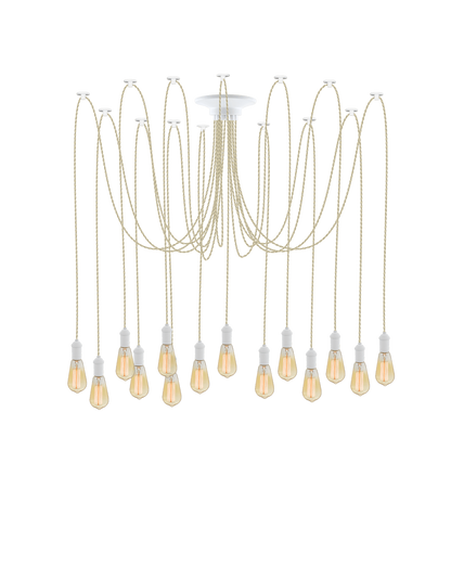 Swag Chandelier: Beige and White Hangout Lighting 14 Swag