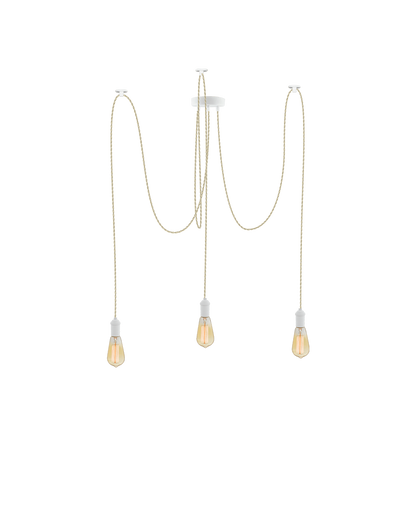 Swag Chandelier: Beige and White Hangout Lighting 3 Swag