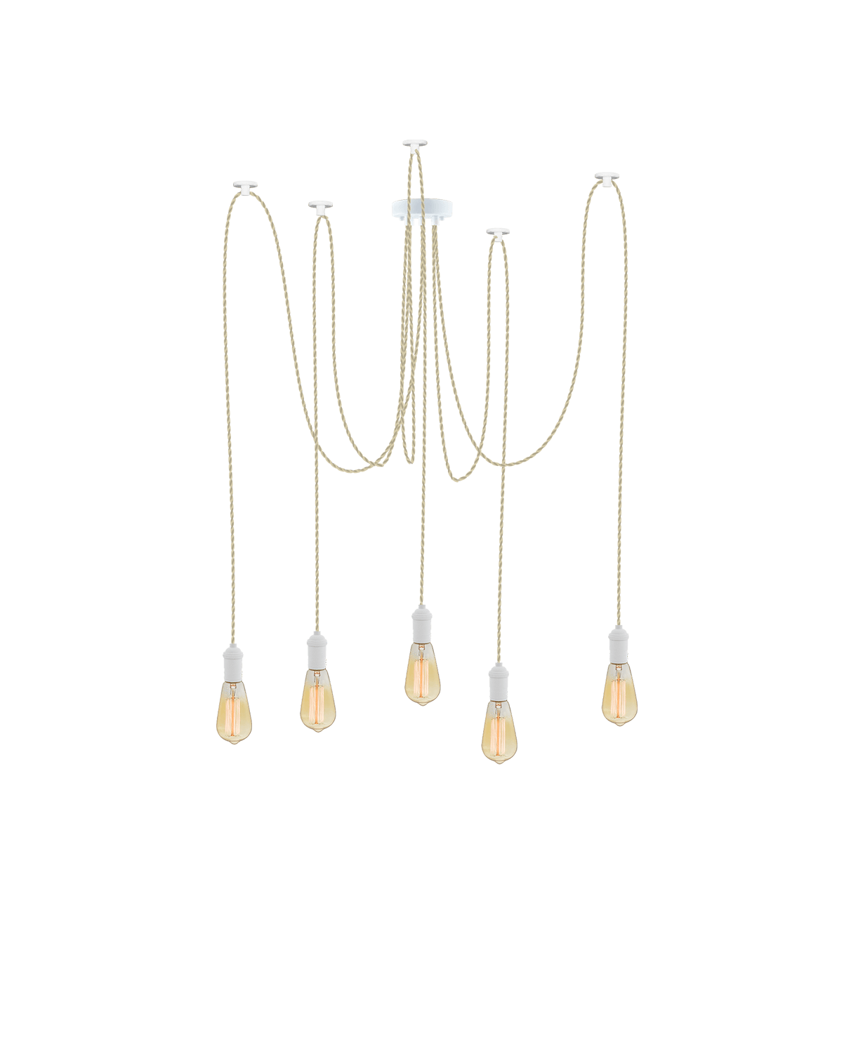 Swag Chandelier: Beige and White Hangout Lighting 5 Swag