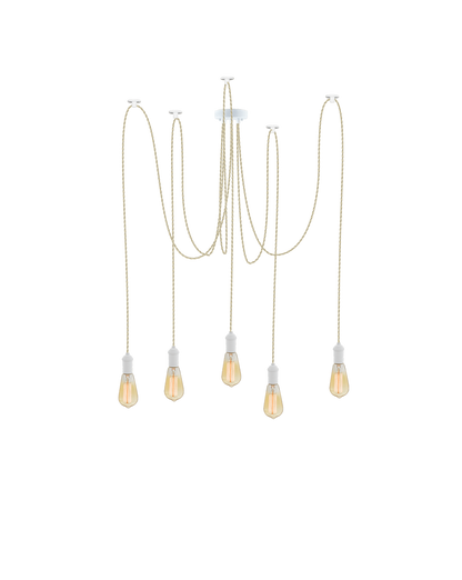 Swag Chandelier: Beige and White Hangout Lighting 5 Swag
