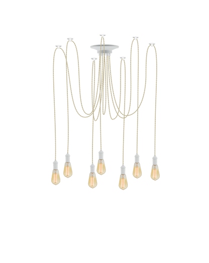 Swag Chandelier: Beige and White Hangout Lighting 7 Swag