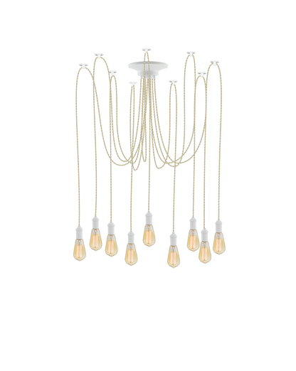 Swag Chandelier: Beige and White Hangout Lighting 9 Swag