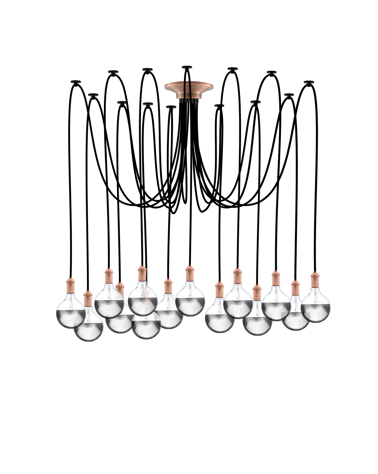 Swag Chandelier: Black and Copper Hangout Lighting 14 Swag