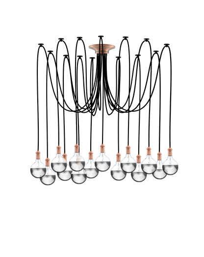 Swag Chandelier: Black and Copper Hangout Lighting 14 Swag
