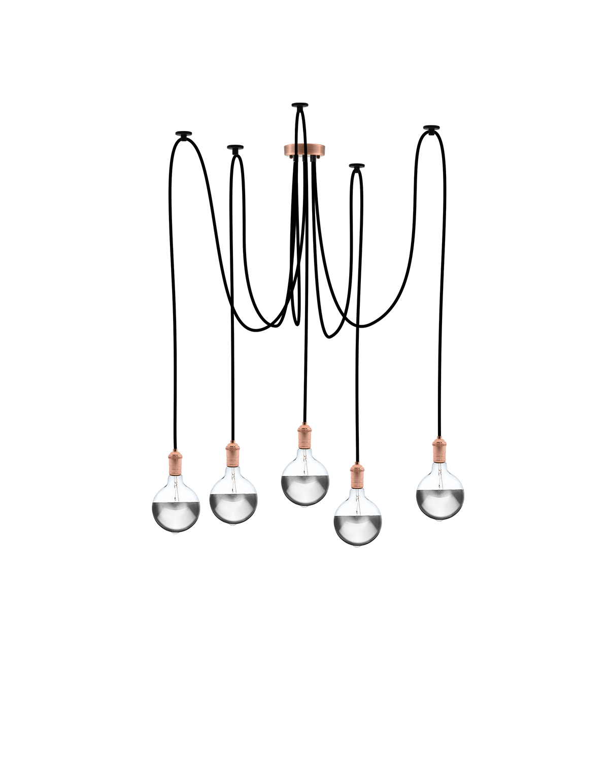 Swag Chandelier: Black and Copper Hangout Lighting 5 Swag