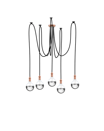 Swag Chandelier: Black and Copper Hangout Lighting 5 Swag