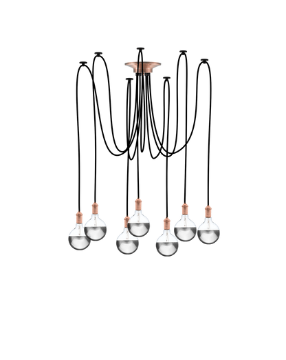 Swag Chandelier: Black and Copper Hangout Lighting 7 Swag