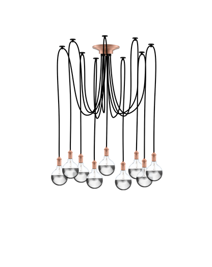 Swag Chandelier: Black and Copper Hangout Lighting 9 Swag