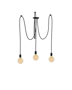Swag Chandelier: Black with Antique Globes Hangout Lighting 3 Swag