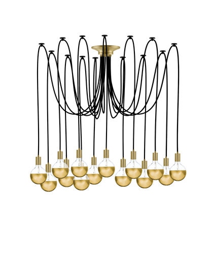 Swag Chandelier: Black with Gold Dipped Bulbs Hangout Lighting 14 Swag