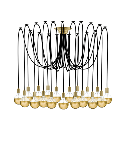 Swag Chandelier: Black with Gold Dipped Bulbs Hangout Lighting 19 Swag