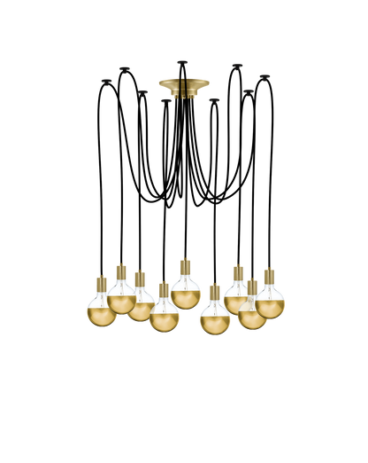 Swag Chandelier: Black with Gold Dipped Bulbs Hangout Lighting 9 Swag