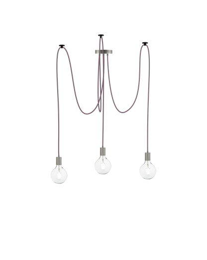 Swag Chandelier: Mauve and Nickel Hangout Lighting 3 Swag