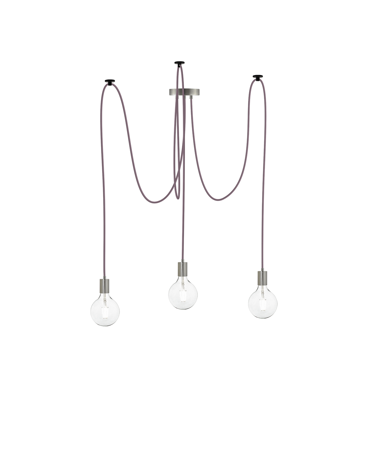Swag Chandelier: Mauve and Nickel Hangout Lighting 3 Swag