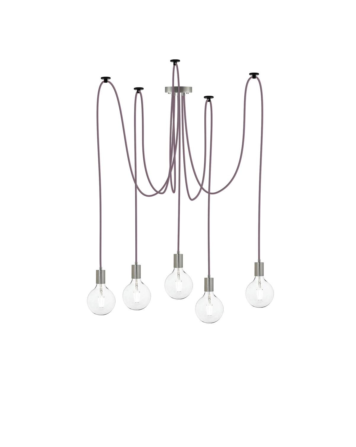 Swag Chandelier: Mauve and Nickel Hangout Lighting 5 Swag