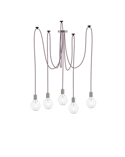 Swag Chandelier: Mauve and Nickel Hangout Lighting 5 Swag