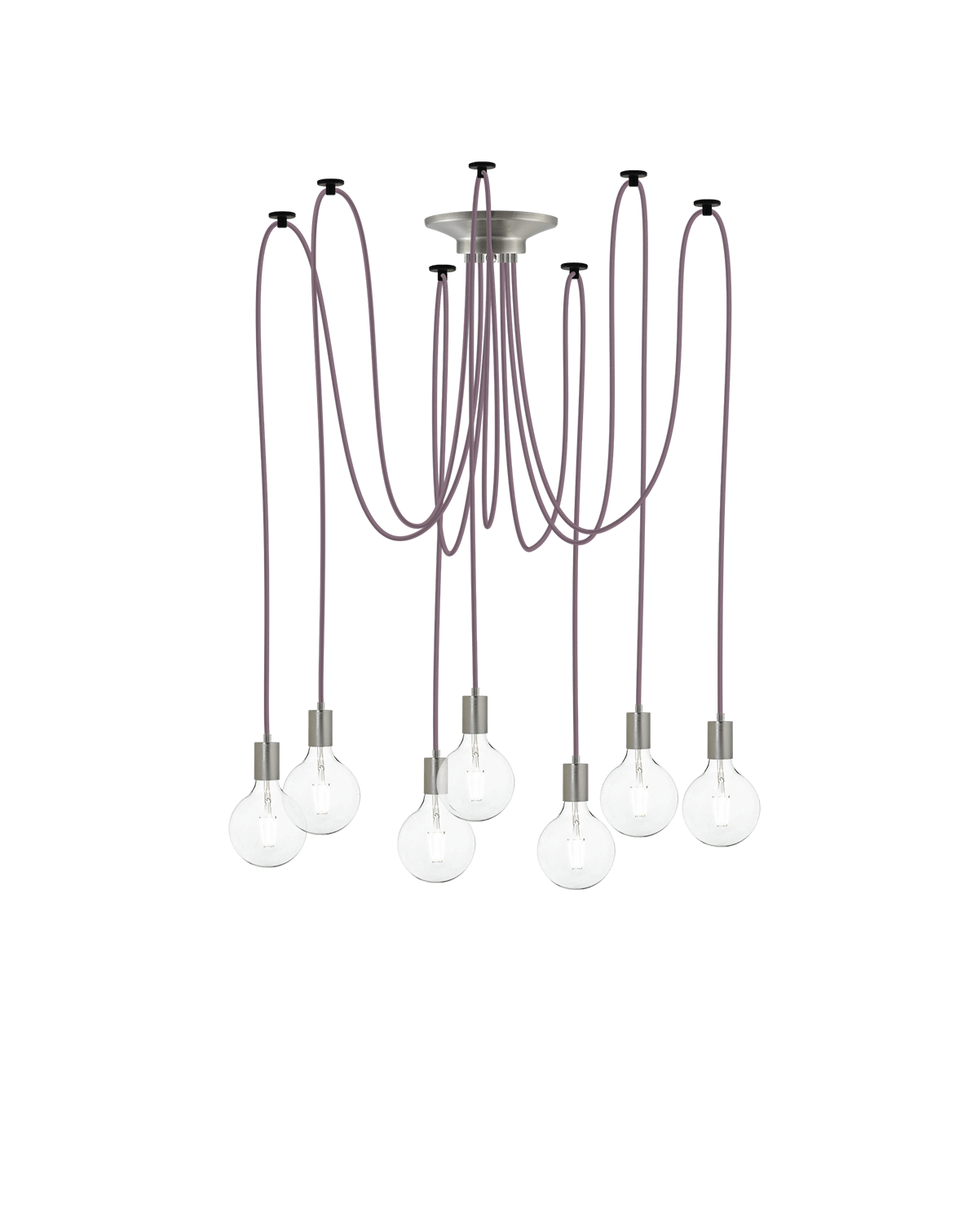 Swag Chandelier: Mauve and Nickel Hangout Lighting 7 Swag