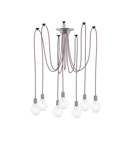 Swag Chandelier: Mauve and Nickel Hangout Lighting 7 Swag