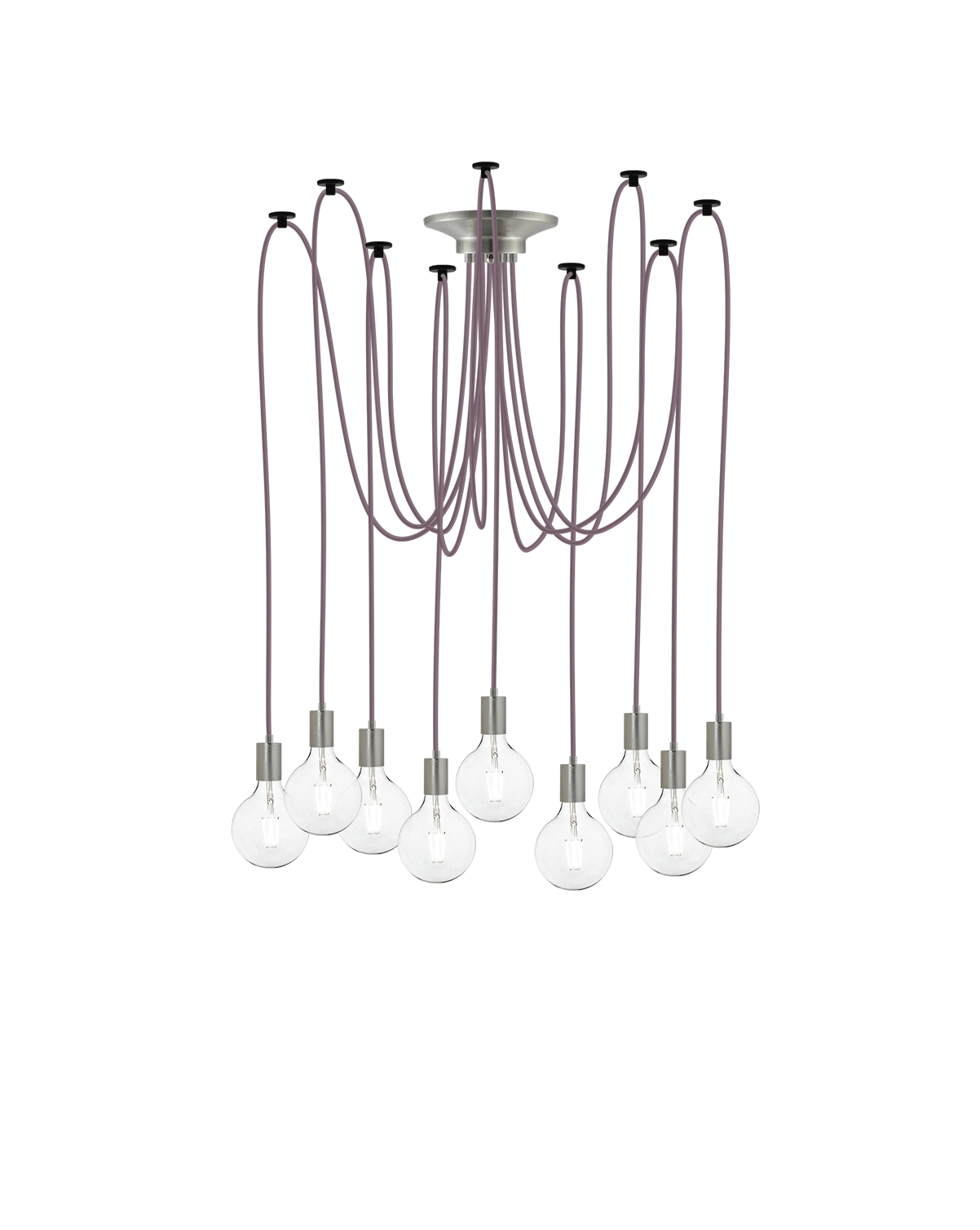 Swag Chandelier: Mauve and Nickel Hangout Lighting 9 Swag