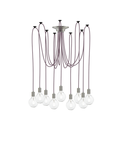 Swag Chandelier: Mauve and Nickel Hangout Lighting 9 Swag