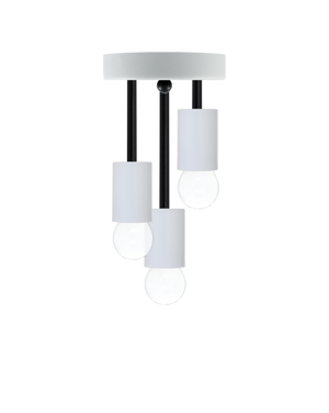 Triple Flush Mount: Modern Black and White Hangout Lighting 