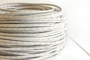 White Brass Fabric Cord by the Foot Hangout Lighting 