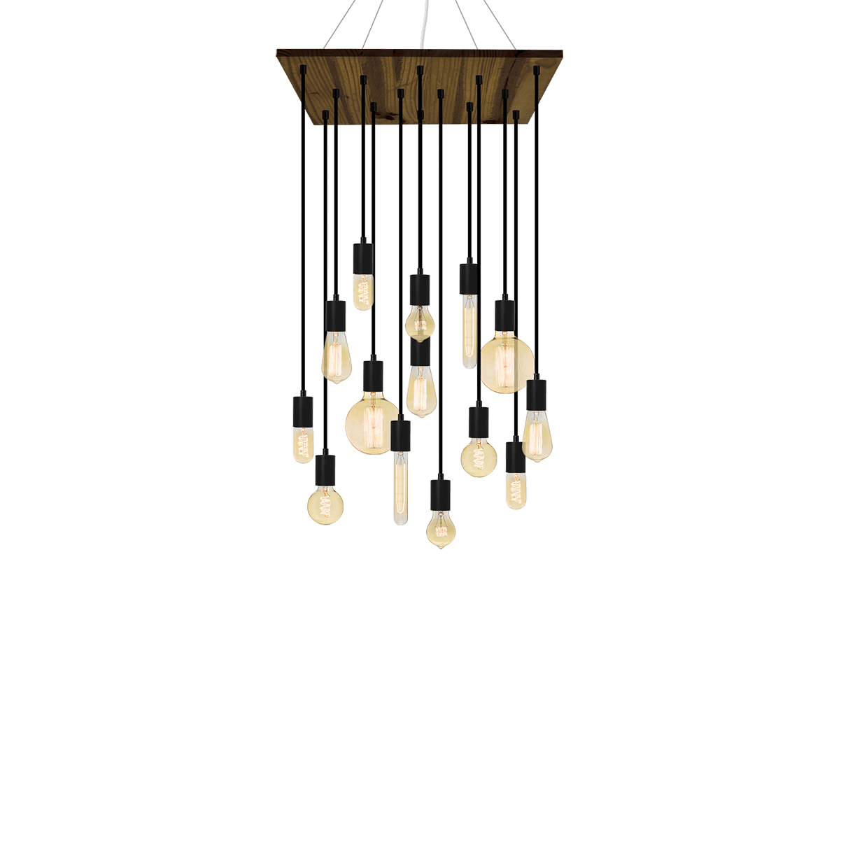 Wood Chandelier - 24" Square: Design Your Own Hangout Lighting 