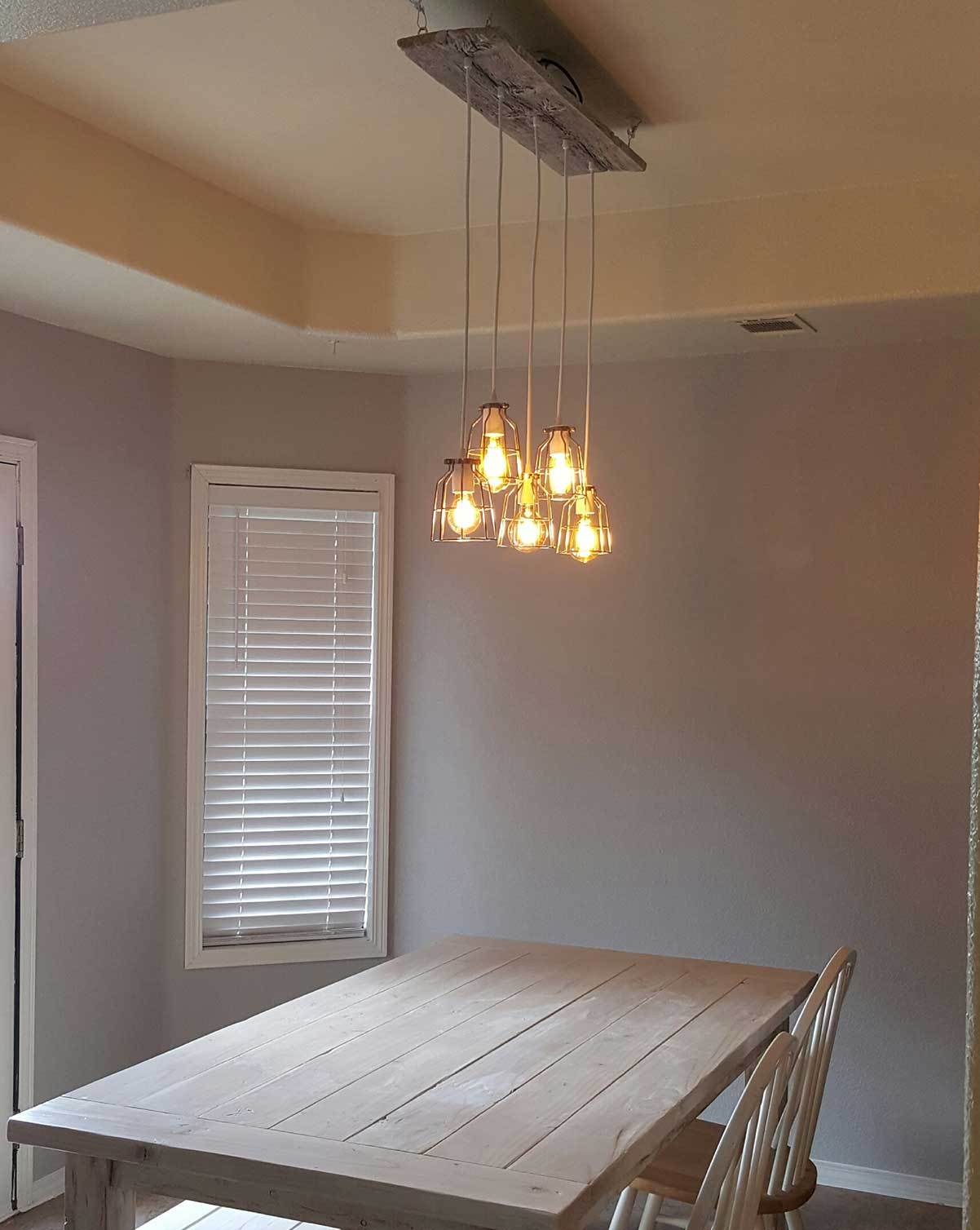 Wood Chandelier - 35" x 9": Design Your Own Hangout Lighting 
