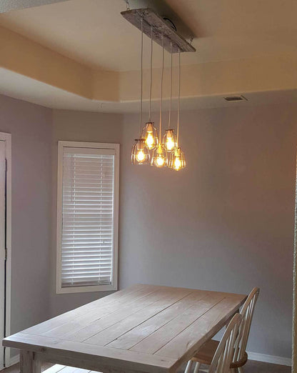 Wood Chandelier - 35" x 9": Design Your Own Hangout Lighting 