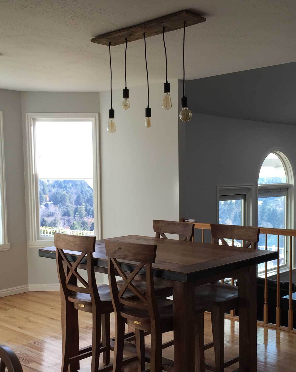 Wood Chandelier - 35" x 9": Design Your Own Hangout Lighting 