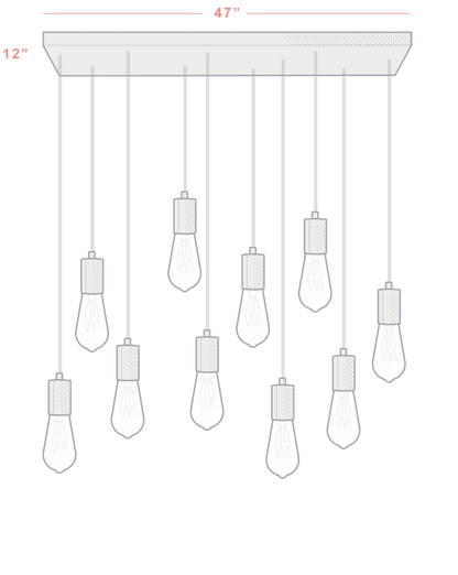 Wood Chandelier - 47" x 12": Design Your Own Hangout Lighting 